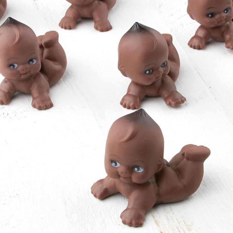 Miniatura 3 de Paquete de 24 Kewpie Babies - Bebés marrones para regalos de baby shower, decoraciones de pasteles, revelaciones de género y decoraciones de regalo