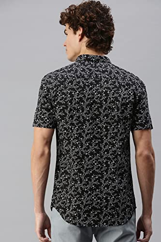 Image of SHOWOFFFF Men Floral Casual Shirt | Slim Collar Short Sleeves Cotton Shirt for Mens | Regular Fit Shirt for Men's