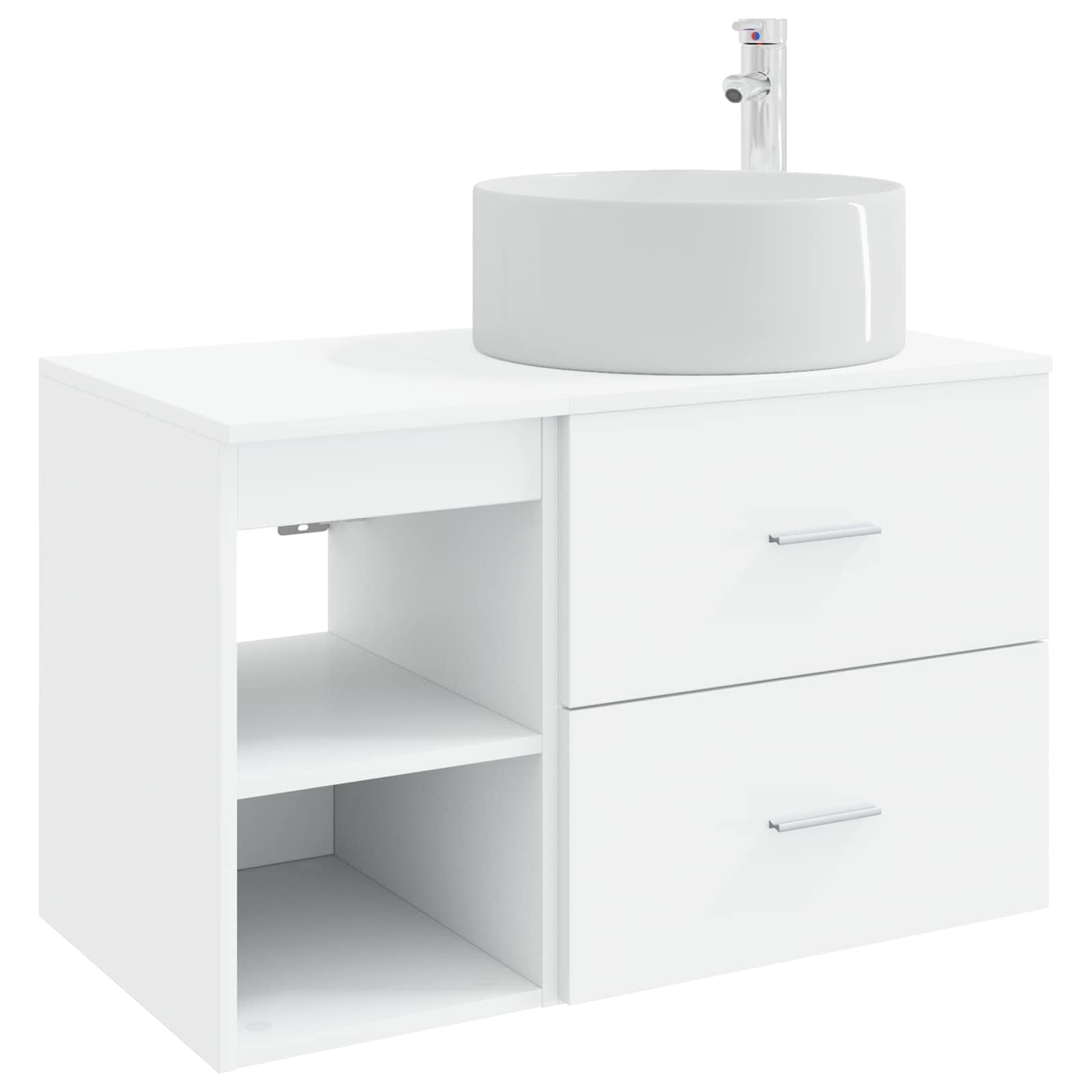 Juego de muebles de baño, 2 unidades, color blanco