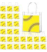 36Pcs Softball Clear PVC Gift Bags with Handles Bulk Sport Goodie Treat Candy Bags Softball Theme...