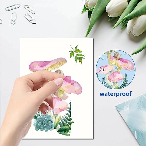 CREATCABIN 9 Sheets Mushroom Window Clings Window Stickers Decals Waterproof for Glass Windows Doors Party Stairway Wall Mirror Garden Bedroom Classroom Furnishing Home Decorations 12x7.6Inch - Image 3