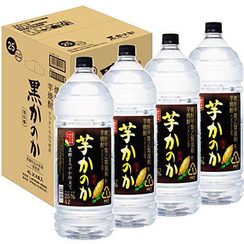 芋焼酎 芋かのか　25% 4L✖️４本　 持ち手付きペットボトルタイプ Amazon.co.jp: 芋焼酎 かのか 濃醇まろやか仕立て 25度 ペットボトル