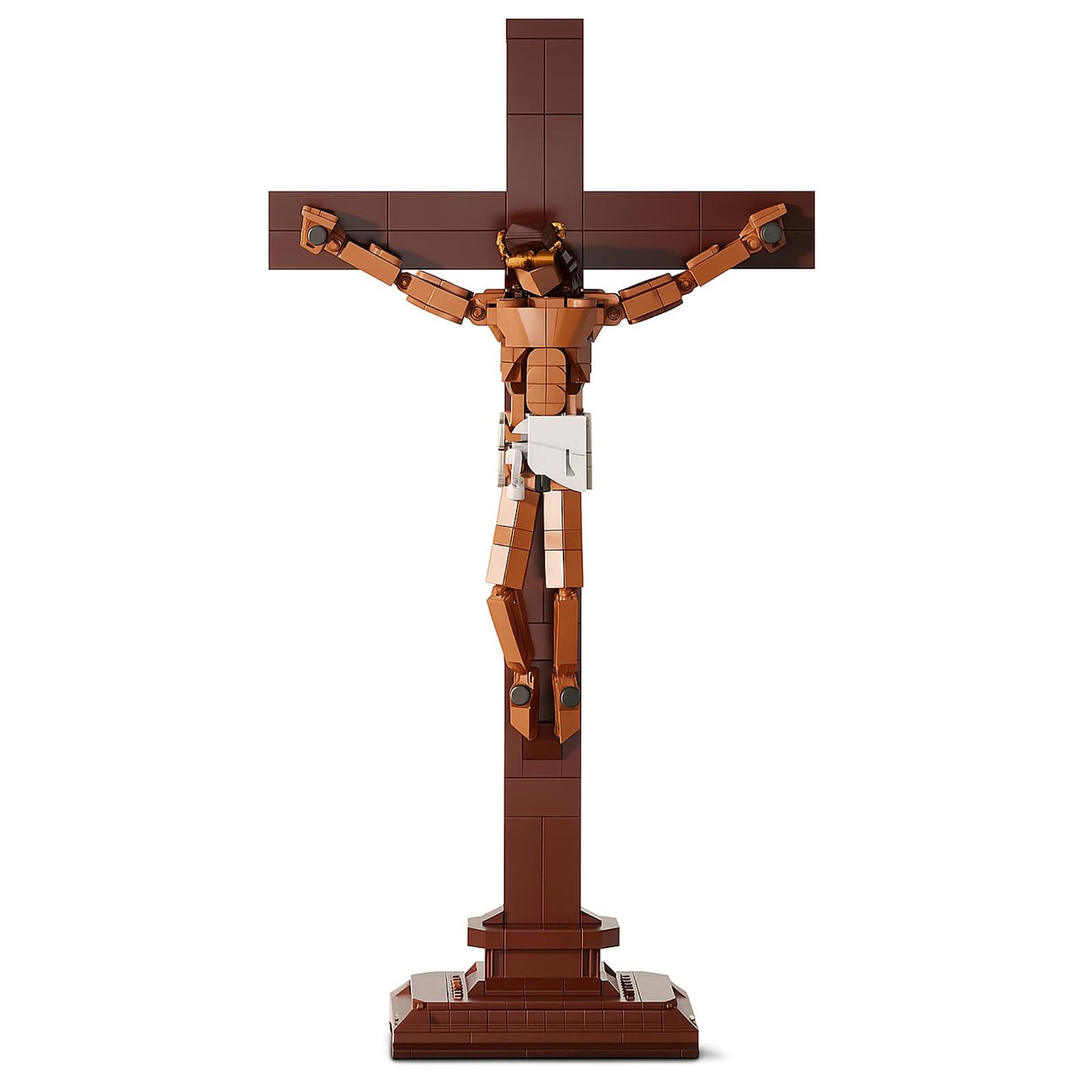 Set di Mattoncini Jesus Costruzioni - 588 Pezzi Kit de construction Petit Crucifix de Jésus, Modèle de Briques Représentant une Figure Religieuse Chrétienne pour la Maison ou l'église