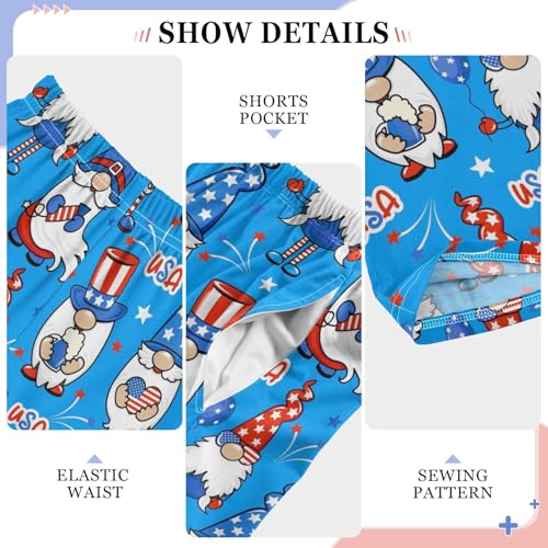 USA Gnome Boys Long Pants Soft Trousers Elastic Waist Kids Lounge Bottoms with Pockets S-XL4