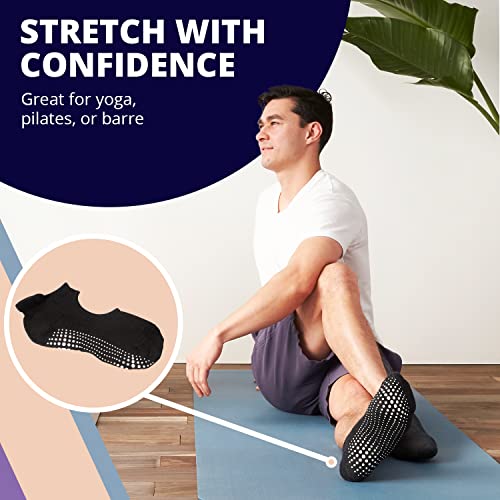 Image of LA ACTIVE Non Slip Yoga Grip Socks - Barre Ballet Pilates Athletic Socks for Men and Women