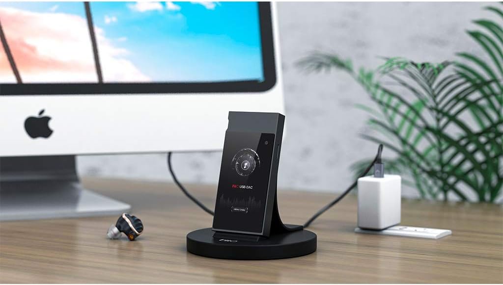 FiiO DK1 with a FiiO player connected, functioning as a USB DAC with a computer
