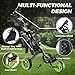 Alllion Golf Push Cart 3 Wheel, Golf Cart Foldable, Multiple Functions Golf Bag Cart for All Ages with Adjustable Handle - Lightweight & Easy Fold Design for Easy Transportation - 12lbs - Green