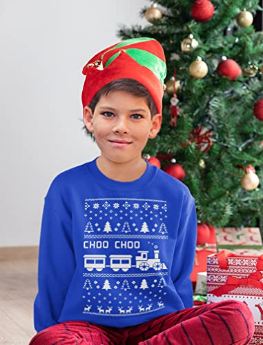 Robot Santa Ugly Christmas Sweater Kids Sweatshirt Train Long Sleeve T-Shirt 2T Blue