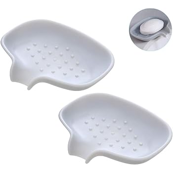 Amazon Com Wenzbros Ceramic Soap Dish Holder Double Layer Draining Soap Box Stainless Steel Soap Bar Holder For Bathroom And Shower Home Kitchen