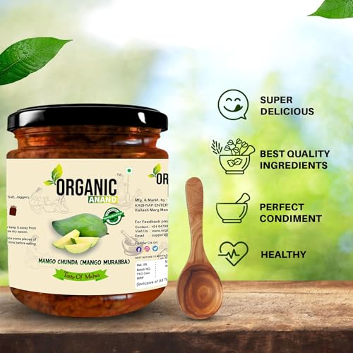 Image of Organic Anand Handmade Mango Murabba 500 Gram Aam ka Murabba Grated Mango Chunda Authentic No preservative (Pack of 1)