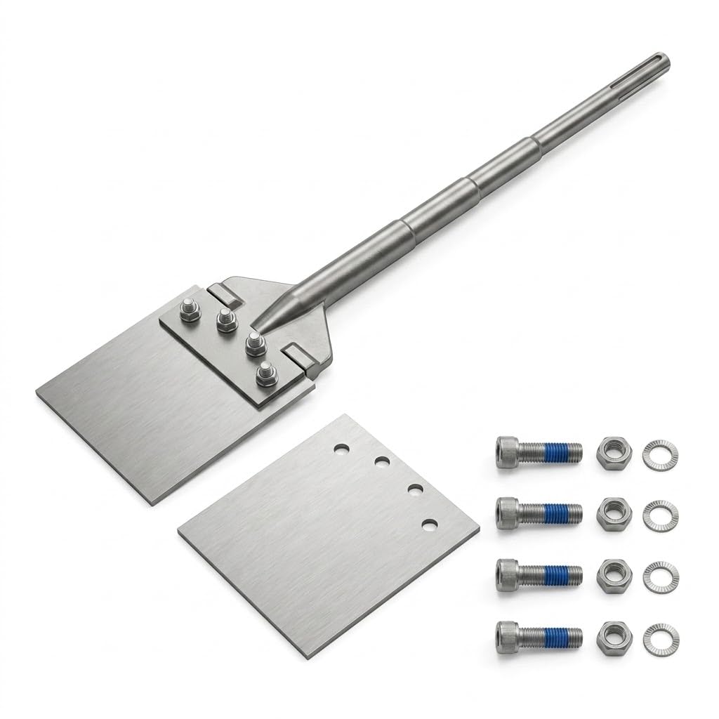 Skrobak podłogowy SDS MAX, z 2 szt. 15,2 cm wytrzymałym ostrzem i uchwytem 63,5 cm, SDS Max dłuto do młota Jack / młota wyburzeniowego