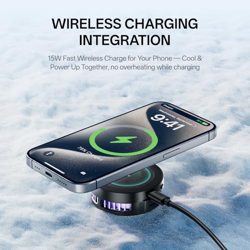 Rapoo MC05 Phone Cooler for Gaming and Streaming, Semiconductor Cooling Technology, Low-Noise, 15W Magsafe Wireless Charger, RGB Cooling Fan with Removable Grip, Compatible with iPhone Magsafe Series - image 4