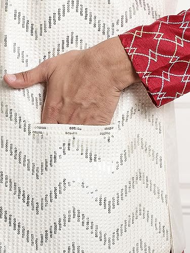 Image of SOJANYA (Since 1958 Men's Silk Blend Kurta and Pyjama with Nehru Jacket