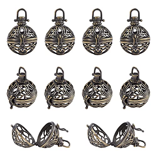 arricraft Lot de 10 pendentifs ronds en bronze antique brossé pour la fabrication de colliers et de carillon 31 x 29 x 25 mm Cover