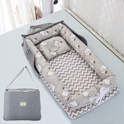 ベッドインベッド 携帯型 ベビーベッド 新生児 赤ちゃん 折りたたみ べびーべっと 枕付き コンパクト添い寝 ベビーべっど持ち運び 通気性がよい 洗濯可能 折り畳みベッド 安全 安心 出産祝い ​のサムネイル