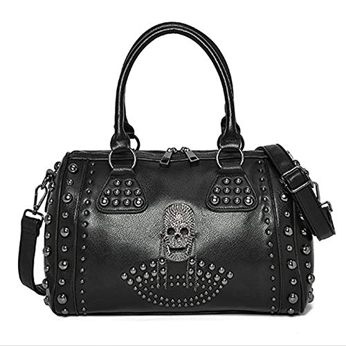 Bolso escolar gótico de mujer con calavera y tachuelas miniatura 2