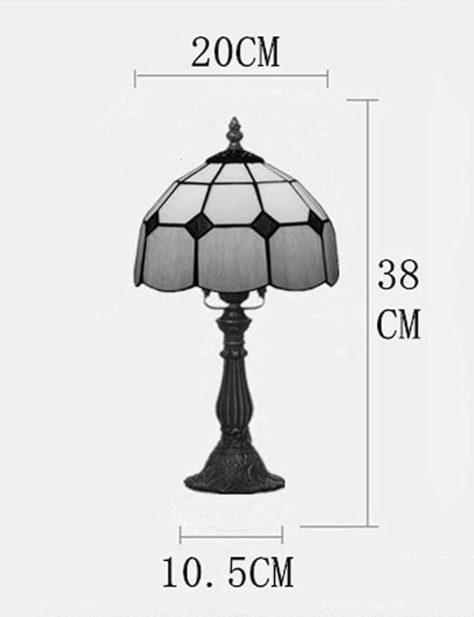 NZDY Bureaulamp Europese Creatieve Retro Glas Schilderen Slaapkamer Bedlampje Eetkamer Woonkamer Bar Decoratie,Roze photo 2