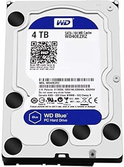 WD Blue 4TB PC Hard Drive - 5400 RPM Class, SATA 6 Gb/s, 64 MB Cache, 3.5in - WD40EZRZ (Renewed)