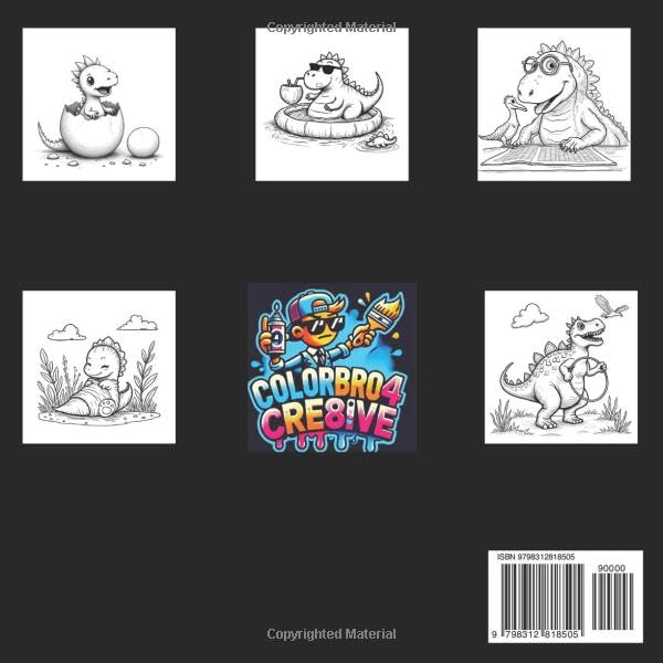 Funny Cartoon Dinosaurs Coloring Book: A Unique Gift for Kids & Adults, Perfect for Birthdays, Christmas & Stress Relief image 3