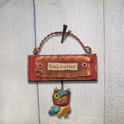 Mini placa sentirse mejor Enesco adorno ceramico pequeno para mesa y estanteria