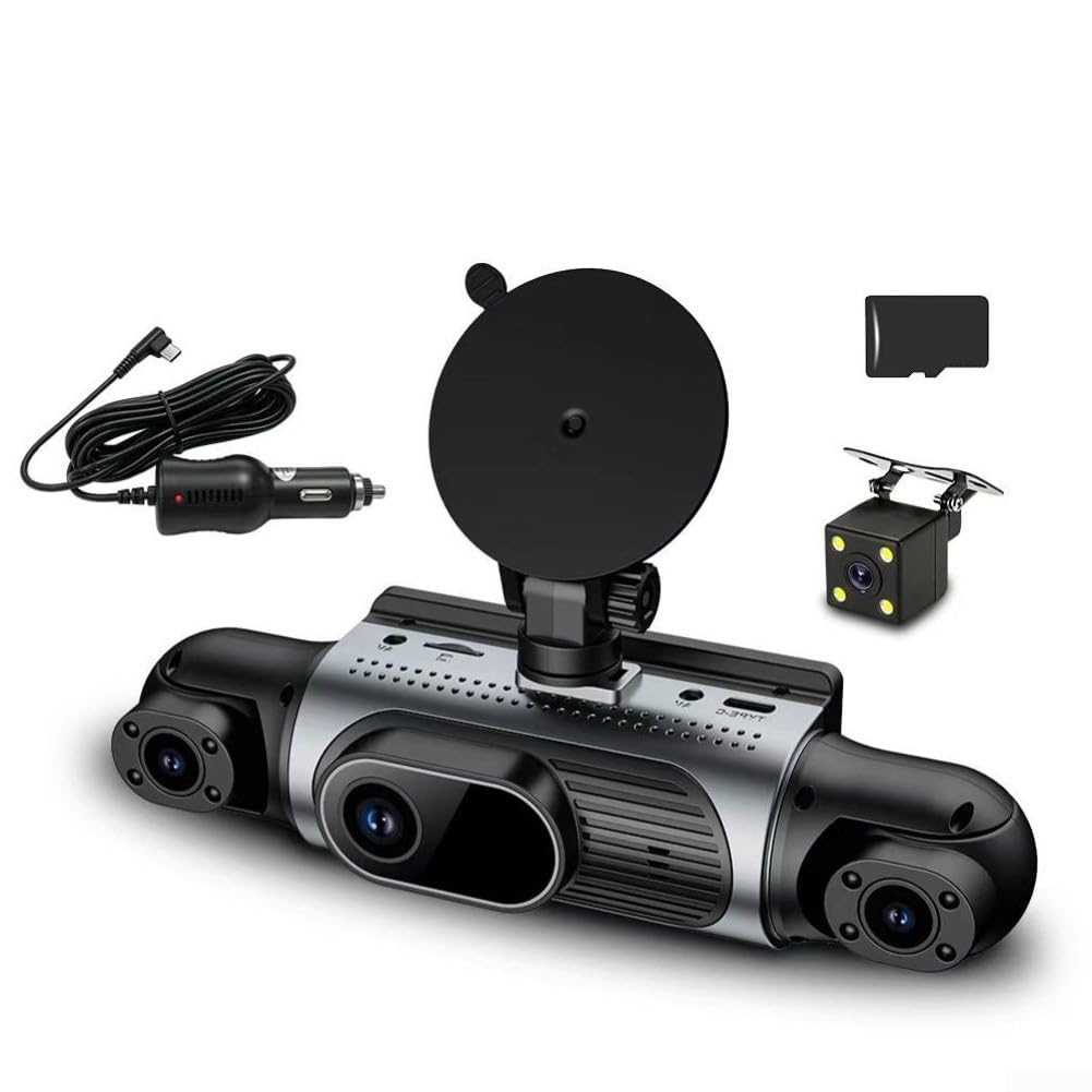 Dashcam 4 canali FHD Interno Esterno Anteriore Posteriore (A+32G)
