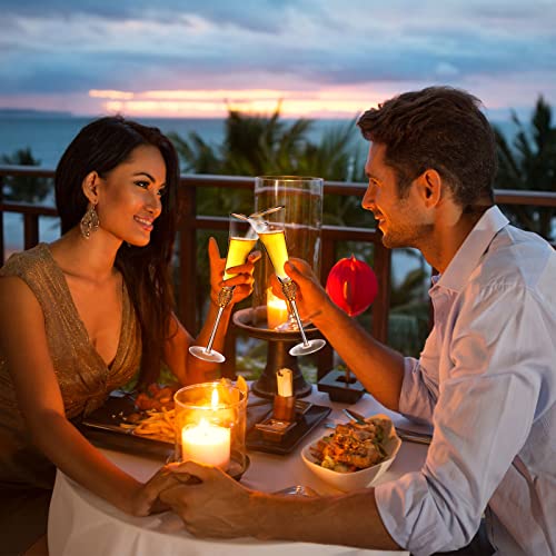 Hoolerry Set Of 4 Wedding Bride And Groom Champagne Flutes With Gold Rim 7 Oz Rhinestone Diamond Studded Toasting Glasses Diamond Long Stem Wine Glasses Rhinestone Champagne Tulip Glasses Wedding Gift #TOP5