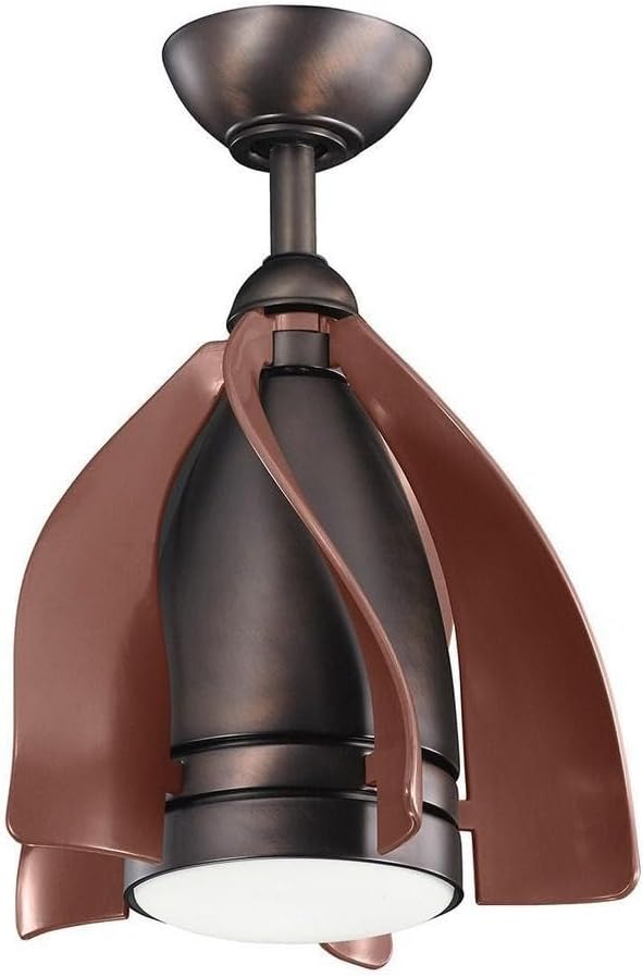 Kichler Terna 15" LED Ceiling Fan in Oil Brushed Bronze, 5-Blade Modern Ceiling Fan with Remote Control, 3000K, (15" W x 19.75" H), 300230OBB