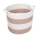 The Milton Barn Large Cotton Rope Basket: Woven Basket | Decorative Blanket Basket To Be Used As Cloth Baby Laundry Hamper Or Baby Toys Bin| Great Housewarming Gift 15"x15"x13"