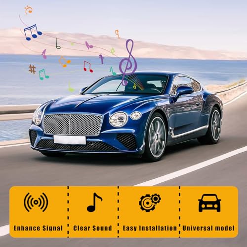 image for Dickno 12V Car Antenna Booster, Amplify Signal & Reduce Noise AM FM Ra