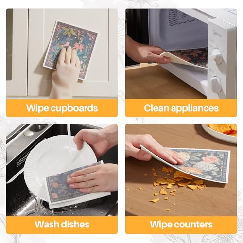Image of JOYMOOP 6 Pack Dishcloths for Kitchen, Reusable Paper Towels Washable, Absorbent Non-Scratch Dish Cloths for Washing Dishes, Quick-Drying Cleaning Rags for Cookware and Household, 6.7x7.9 Inch