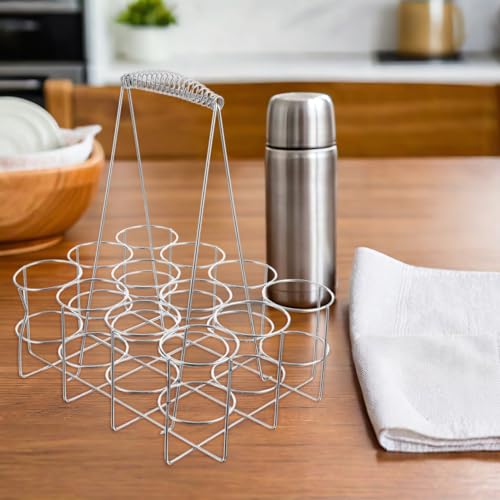 Tofficu Metal 12 Pack Beer Bottle Carrier Rack with Sturdy Handle - Portable Wire Beer Holder for Craft and Soda - Compact Bottle Organizer for Outdoor Parties and Bbqs by Tofficu - Image 7