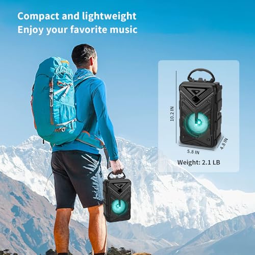 Portable Bluetooth Karaoke Speaker - with Microphone, RGB Colorful Rhythm Light