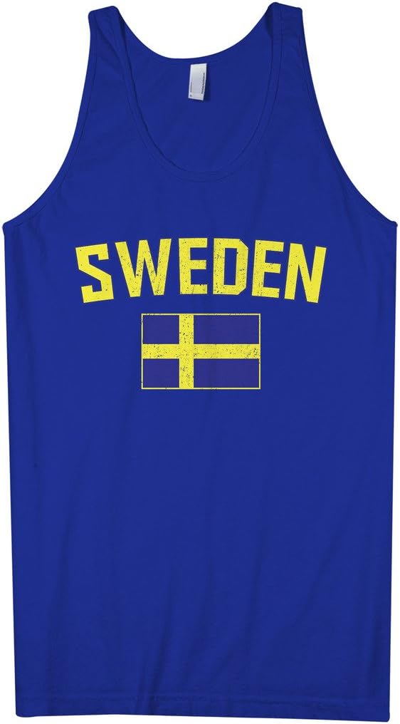 Threadrock Men's Sweden Flag Tank Top