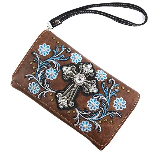 Bolso tote mujer con diseño floral y cruz Western miniatura 6