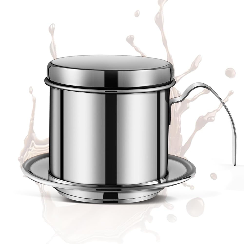 Veciado For Rich for Rich Slow-Drip Brew, Vietnamese Coffee Dripper,Heavy-Duty 8 Oz Phin Filter Coffee Maker