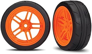 Traxxas 8373A Assembled Orange Split-Spoke Wheels with 1.9