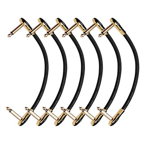 Cabos de remendo de 6 unidades para pedal de efeito de 15 cm de cabeça plana lacada a ouro