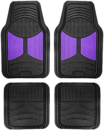 FH Group Automotive Floor Mats Purple Climaproof for All Weather Protection Universal Fit Heavy Duty Rubber fits Most Cars, SUVs, and Trucks, Full Set Trim to Fit Purple