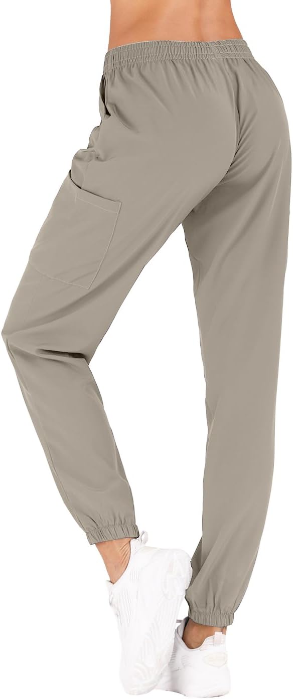 Minty Mint Women's Medical Scrubs - Solid Stretchy Top and Jogger Sets Khaki M - Image 5