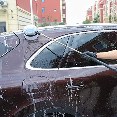 Sooprinse Deluxe Car Wash Rotary Brush Kit, 1/4 Inch Quick Connect High Pressure Washer Dip Wash Brush For Surface Cleaning Car/Glass/Wood Floor/Window Automatic Rotating Bursh Microfiber And Towel #TOP5