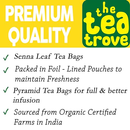Image of The Tea Trove Senna Leaf Tea Bags - 40 Tea Bags - blend of Senna leaves with fennel, licorice root & ginger - Sonamukhi leaves blend | 60 gm, Pack of 1