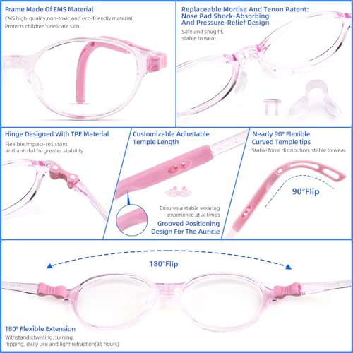 Image of EYEBUDDY Blue Light Glasses for Kids Boys Girls,Computer Gaming Bluelight Glasses,Fake Glasses for Ages 2-12