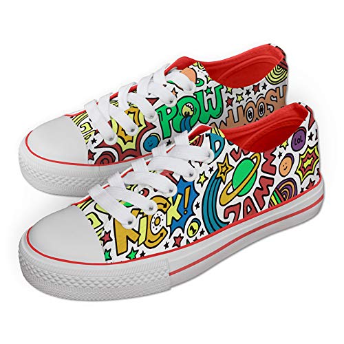 Chaussures colorées avec motif Comic Action style pop art - 3