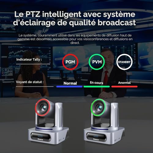 Tenveo Caméra PTZ 4K NDI, Suivi Automatique IA, Zoom Optique 20X, Sorties 3G-SDI USB3.0 HDMI LAN PoE, Streaming IP NDI en Direct pour Événements Culte Conférences Vidéo Youtube OBS vMix Zoom Teams – vue 8
