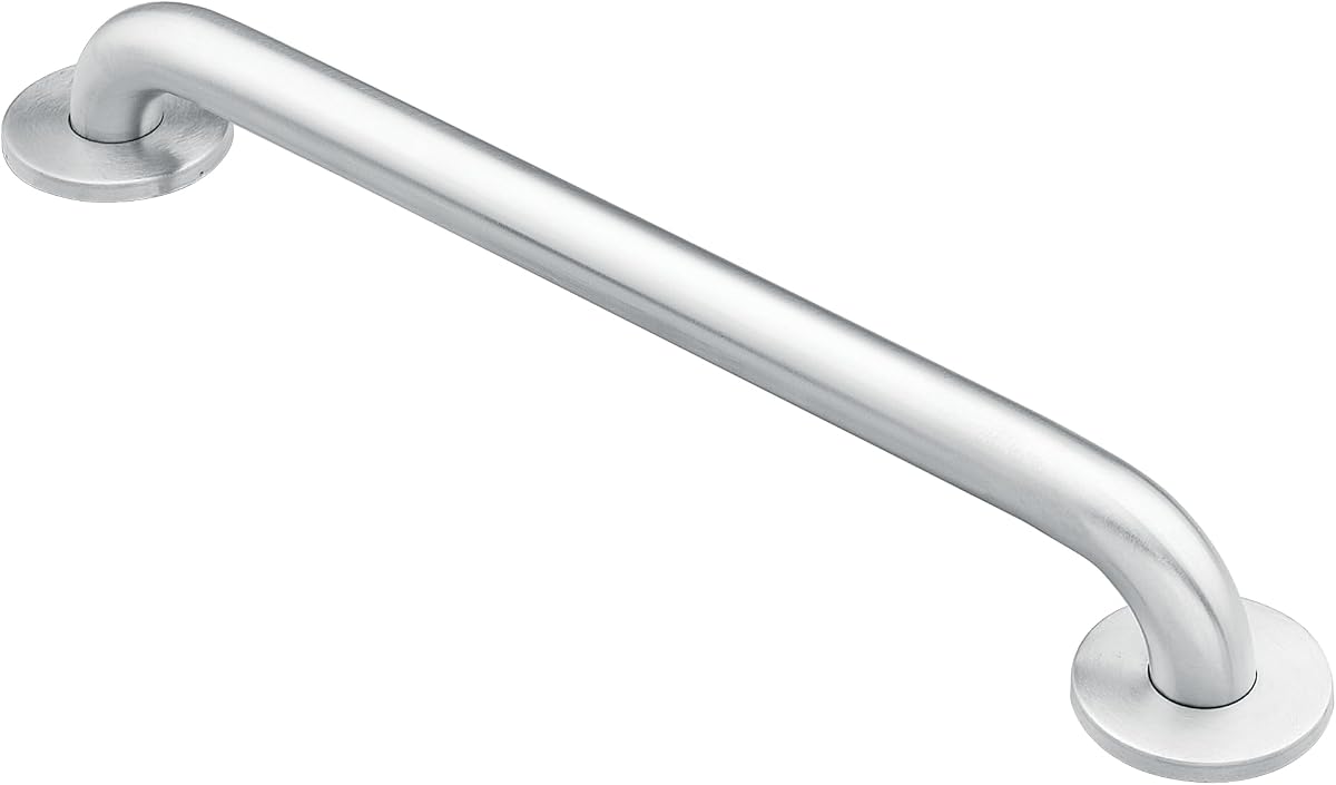 Moen Home Care Barra de agarre para discapacitados de acero inoxidable de 32 pulgadas para bañera y ducha, producto de asistencia para personas mayores con tornillos ocultos, 8732