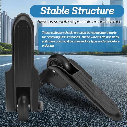 Kofferrollen Ersatzrollen, 1 Pair Koffer Rollen Ersatz Schwarz Gepäck Ersatzräder Drehbare Richtungsräder Gummi Gepäckräder für Weichschalen Hartschalen Reisekoffer