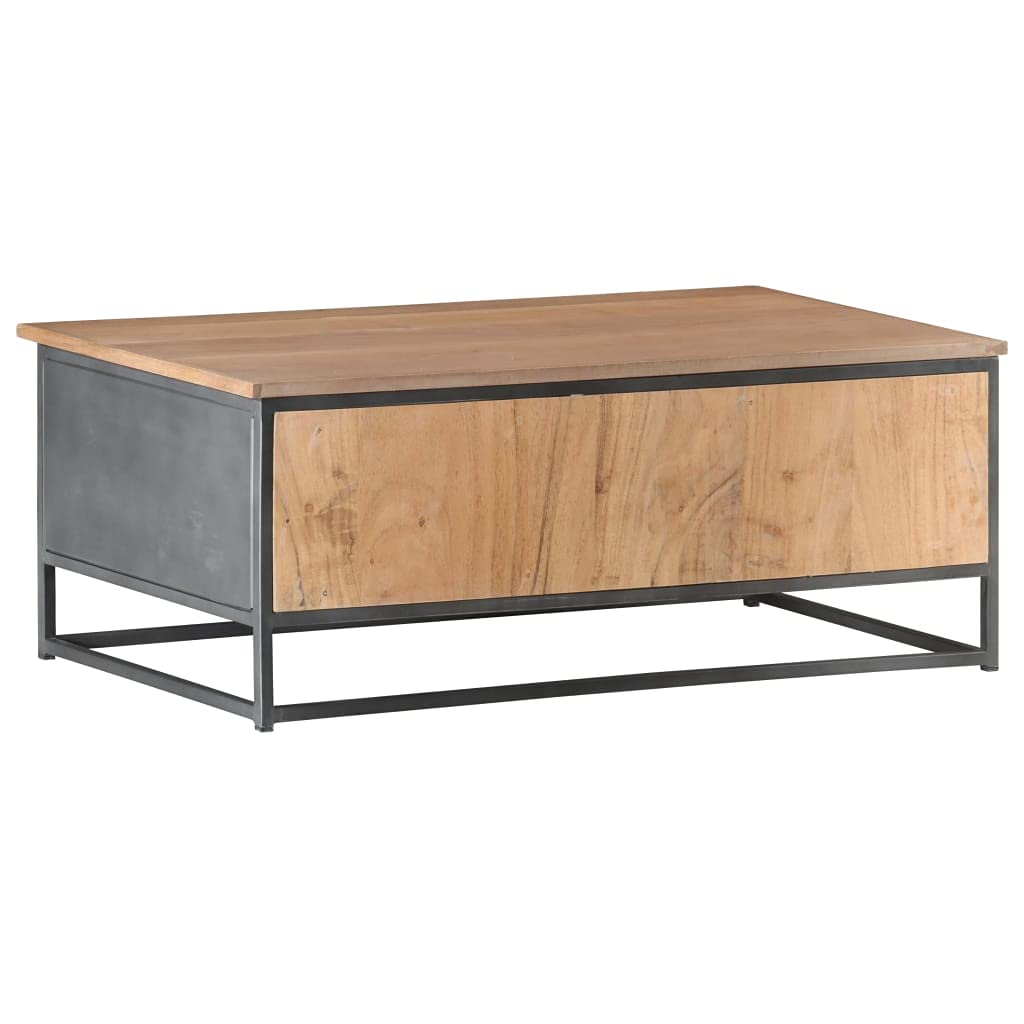 vidaXL Salontafel 90x50x35 cm massief acaciahout grijs vidaXL Salontafel 90x50x35 cm massief acaciahout grijs
