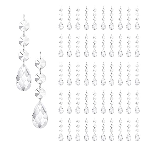 120 PCS Clear Acrylic Crystal Beads for Christmas Tree Decoration Hanging Crystal Ornaments (Round)