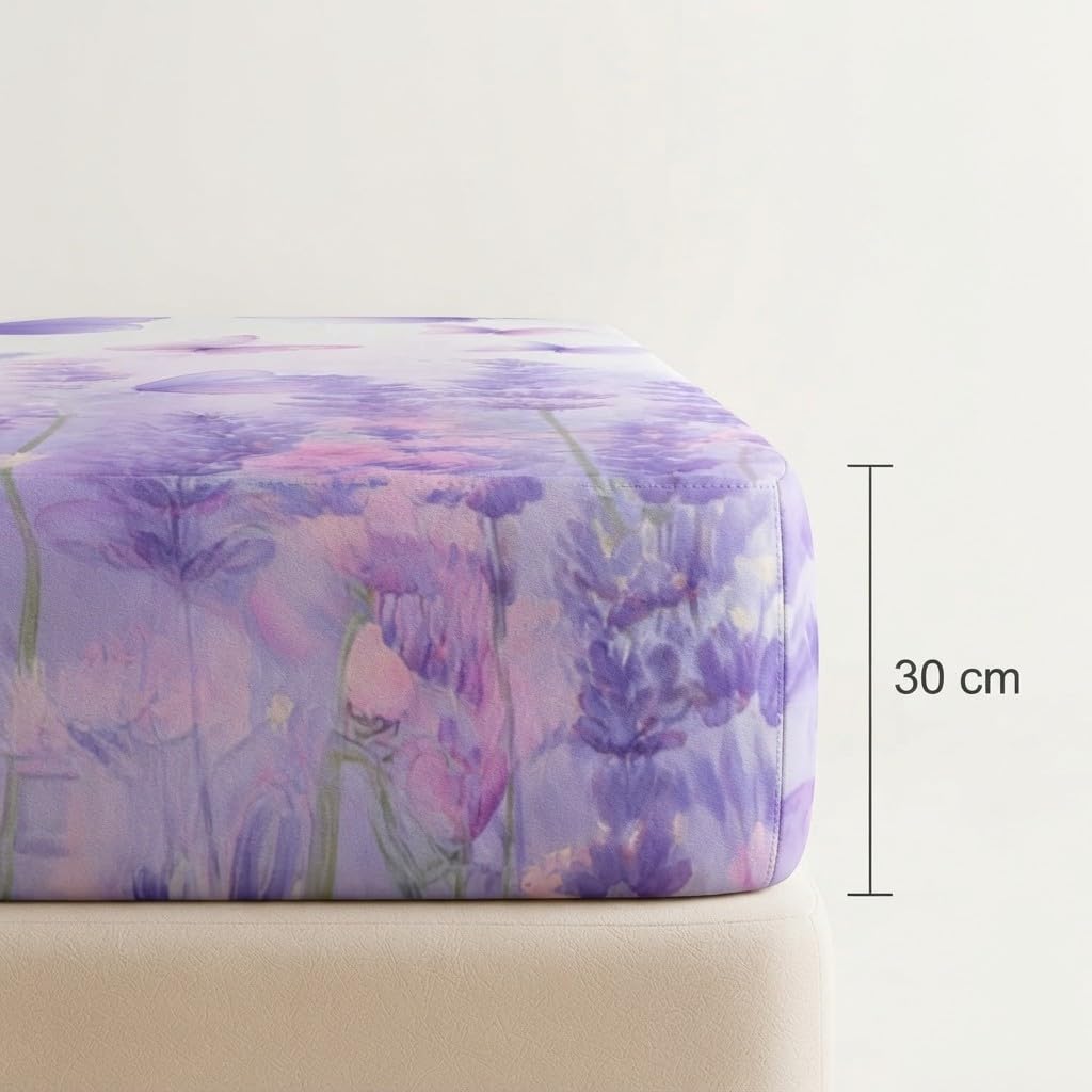 Lenzuolo con Angoli Matrimoniale Lavanda 200x200 cm