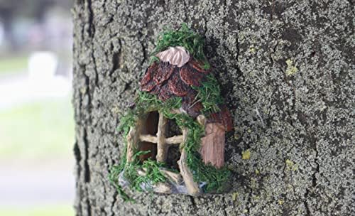 garden mile Fairy Tree Window Solar Powered Outdoor Lights with Curved Roof - Auto Rechargeable Garden Ornaments Outdoor Solar Lights for Trees, Yard, Patio and Garden Decorations